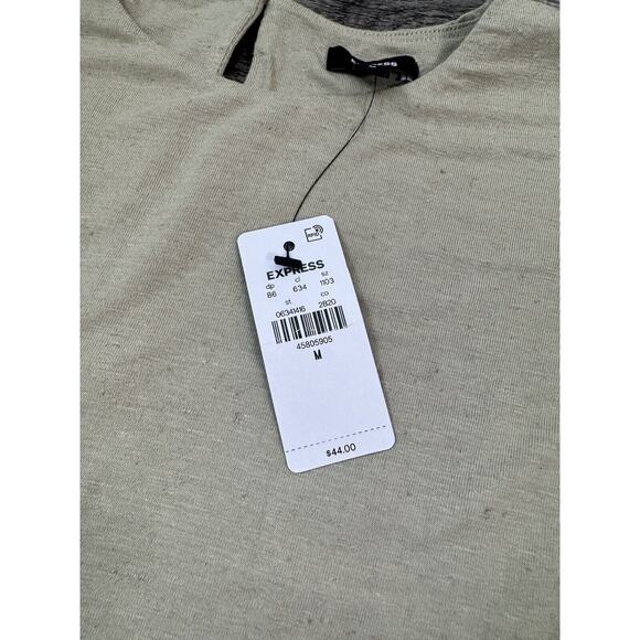 Express Linen-Blend Crew Neck Peplum Tee Swan Color Size Medium New Boho - Picture 5 of 10